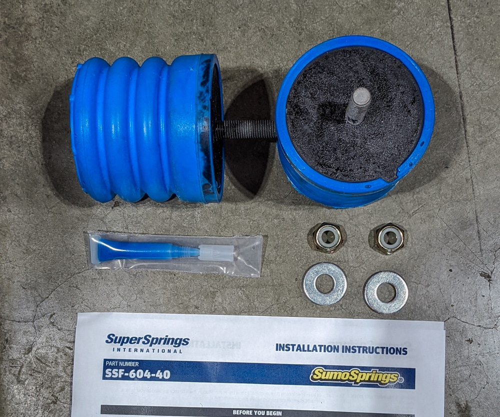 Parts included in Front SumoSprings kit