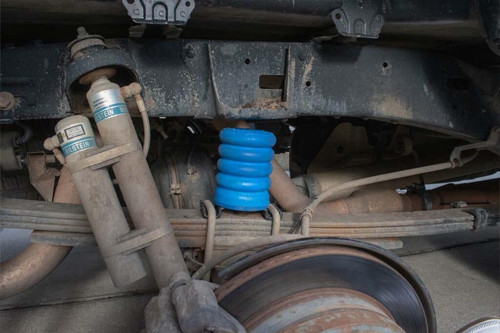 Blue SumoSprings installed on Toyota Tundra